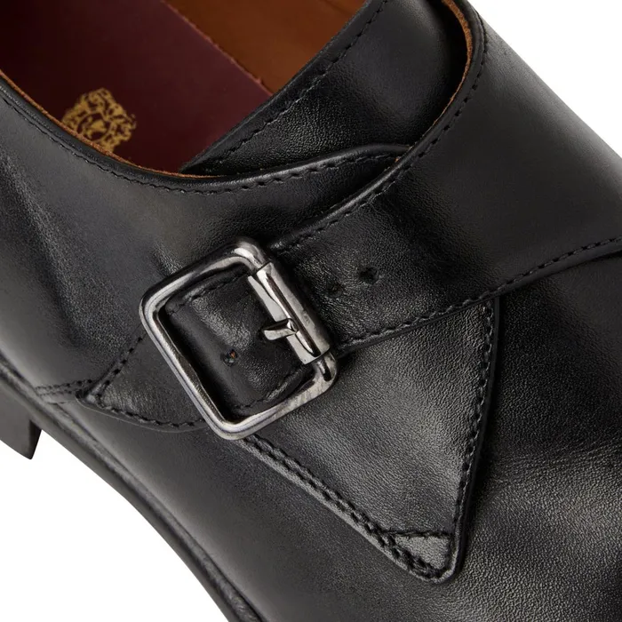 Solero Classic Leather Single Monk StrapBlack Men Bruno Magli Loafers and Slipons