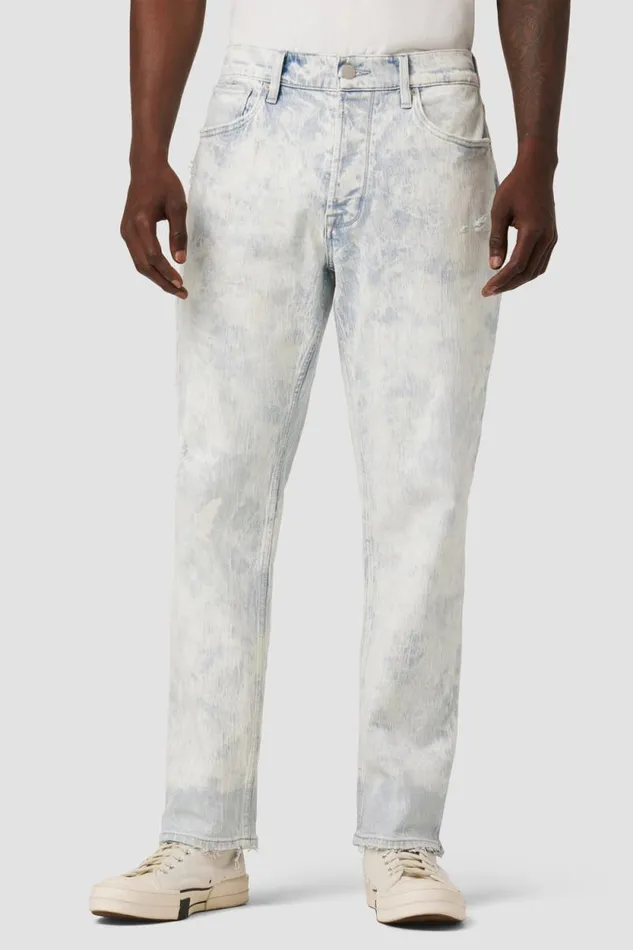 Straight Leg Men Hudson Jeans Reese Straight Leg Jean 32034 Inseam White Acid