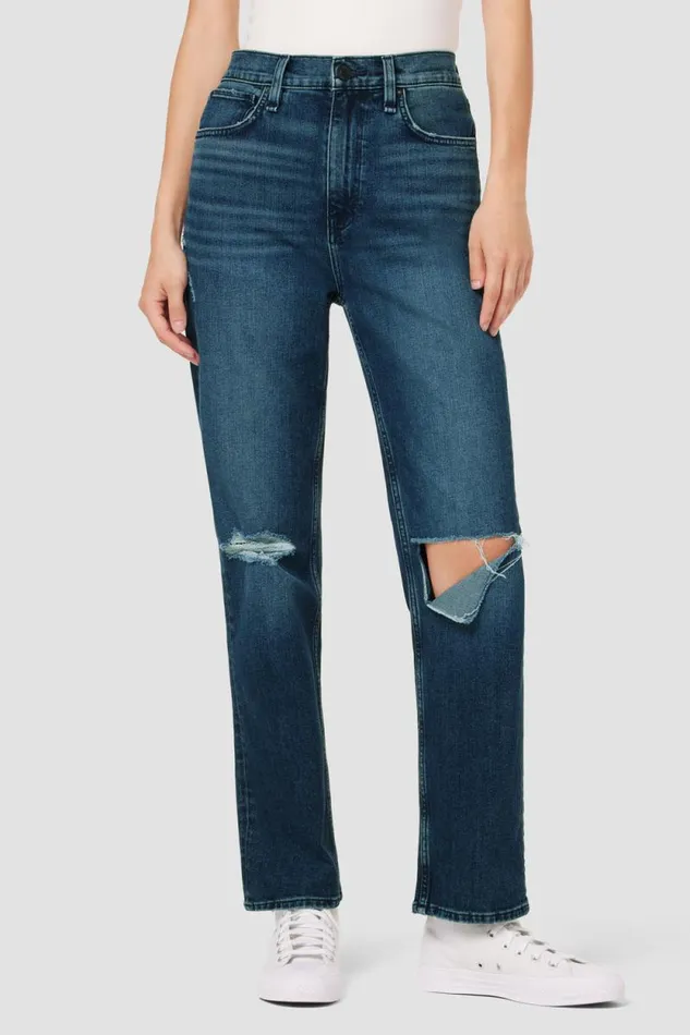 Straight Women Hudson Jeans Jade HighRise Straight Loose Fit Jean Seascape