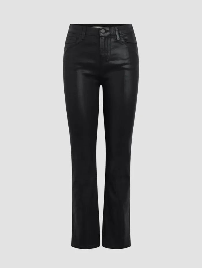 Straight Women Hudson Jeans Nico MidRise Straight Ankle Jean W Slit Hem Coated Black Beauty Straight Women Hudson Jeans Nico MidRise Straight Ankle Jean W Slit Hem Coated Black Beauty