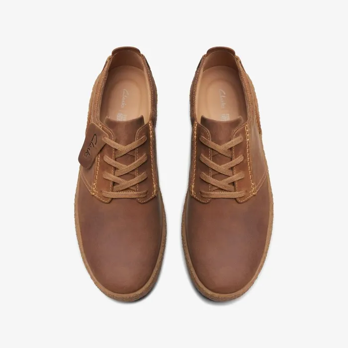 Streethill Lace Dark Tan Leather Men Clarks Sneakers
