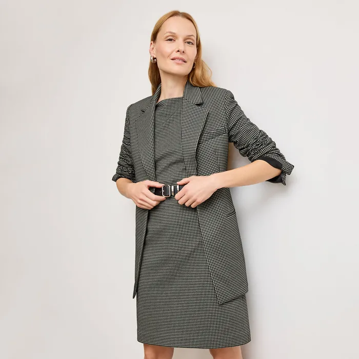Suiting The Joanie Shift Dress 8211 Knit Suiting Classic Check M M LaFleur Women
