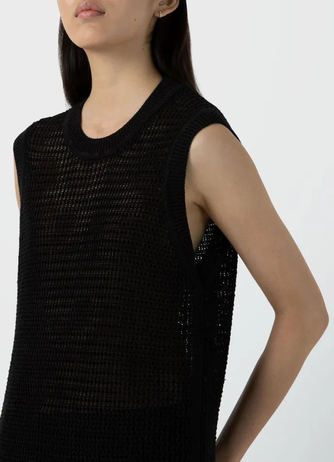 SUNSPEL Dresses and Skirts Linen Mesh Dress Black 8211 Women