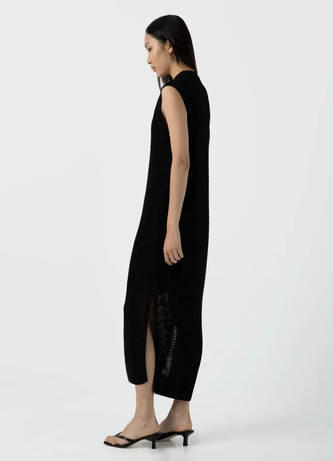 SUNSPEL Dresses and Skirts Linen Mesh Dress Black 8211 Women