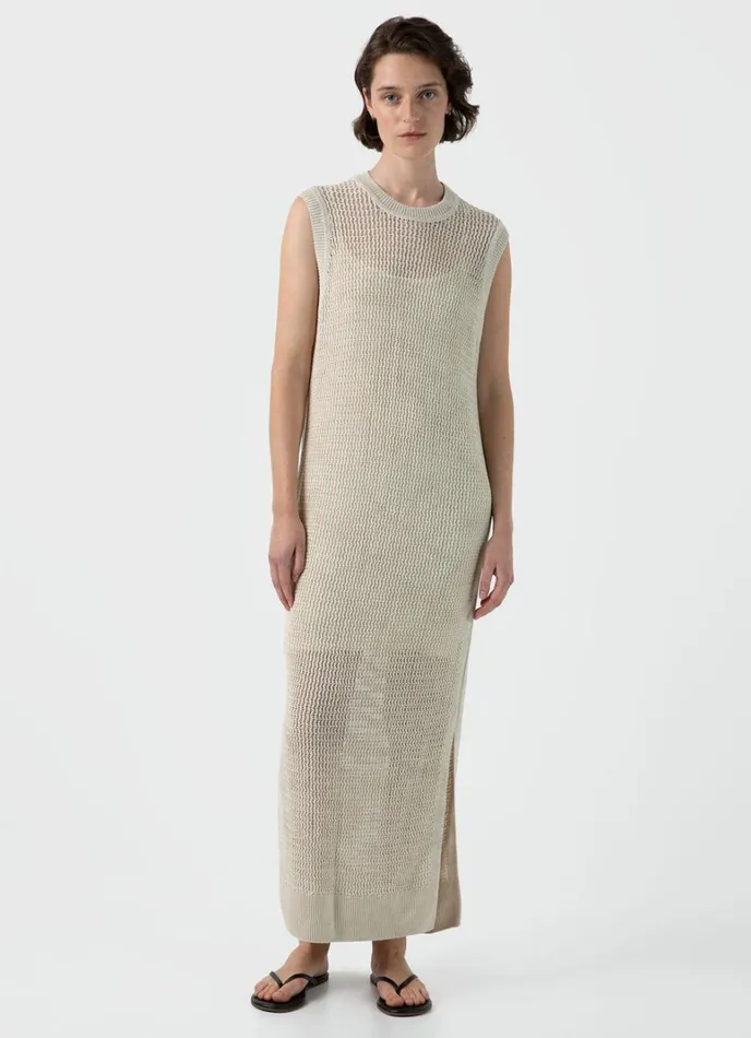 SUNSPEL Dresses and Skirts Linen Mesh Dress Ecru 8211 Women