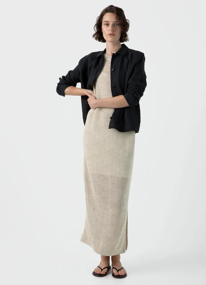 SUNSPEL Dresses and Skirts Linen Mesh Dress Ecru 8211 Women