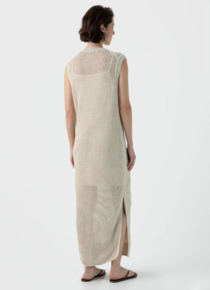SUNSPEL Dresses and Skirts Linen Mesh Dress Ecru 8211 Women