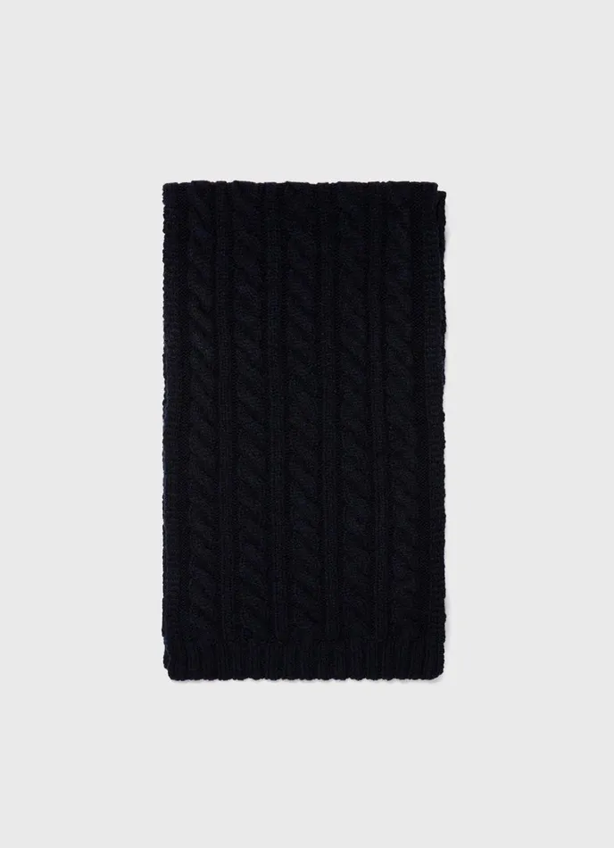 SUNSPEL Hats Scarves Gloves Lambswool Cable Scarf Dark Navy Mouline 8211 MenWomen SUNSPEL Hats Scarves Gloves Lambswool Cable Scarf Dark Navy Mouline 8211 MenWomen