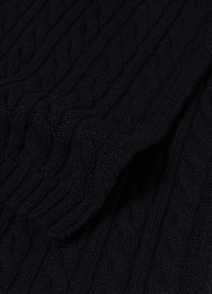 SUNSPEL Hats Scarves Gloves Lambswool Cable Scarf Dark Navy Mouline 8211 MenWomen