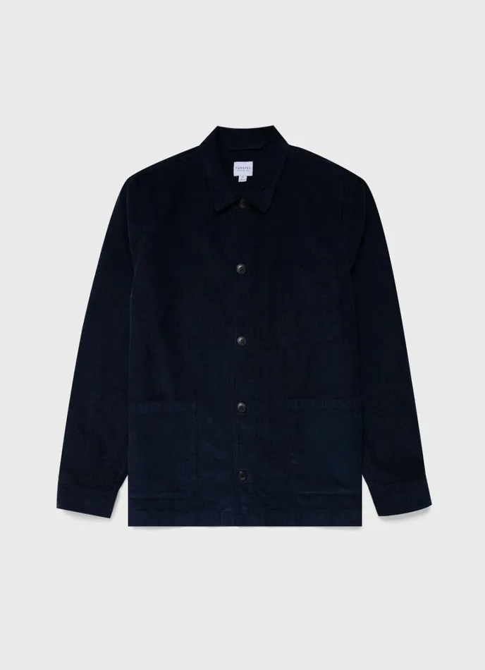 SUNSPEL Jackets and Coats Corduroy Twin Pocket Jacket Navy 8211 Men