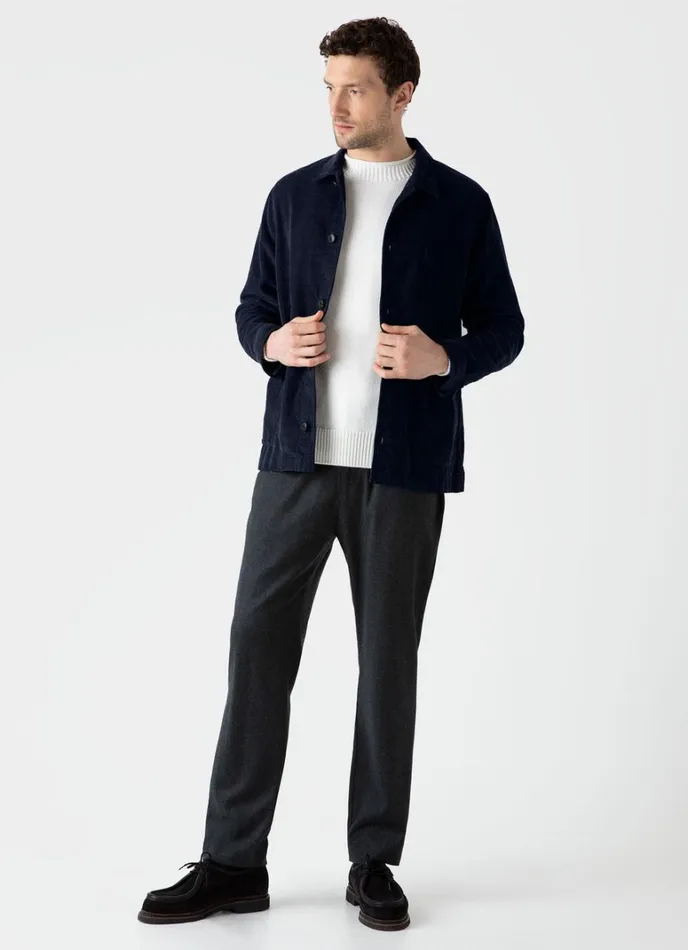 SUNSPEL Jackets and Coats Corduroy Twin Pocket Jacket Navy 8211 Men