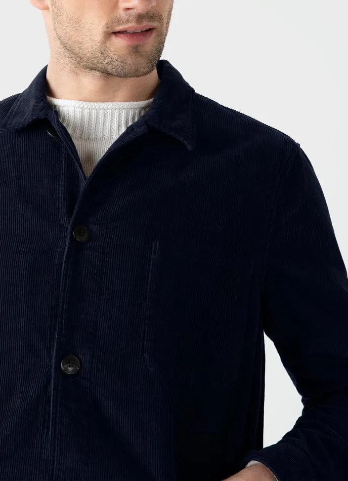 SUNSPEL Jackets and Coats Corduroy Twin Pocket Jacket Navy 8211 Men