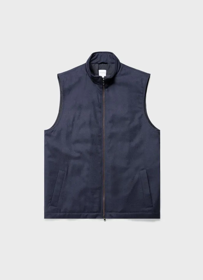 SUNSPEL Jackets and Coats Insulated Wool Vest Navy Melange 8211 Men