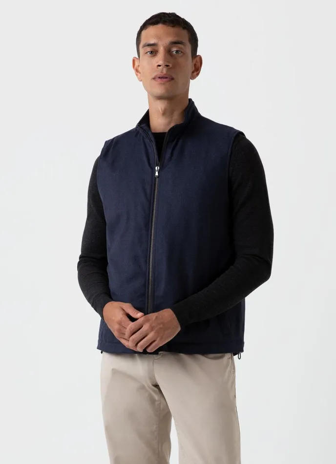 SUNSPEL Jackets and Coats Insulated Wool Vest Navy Melange 8211 Men