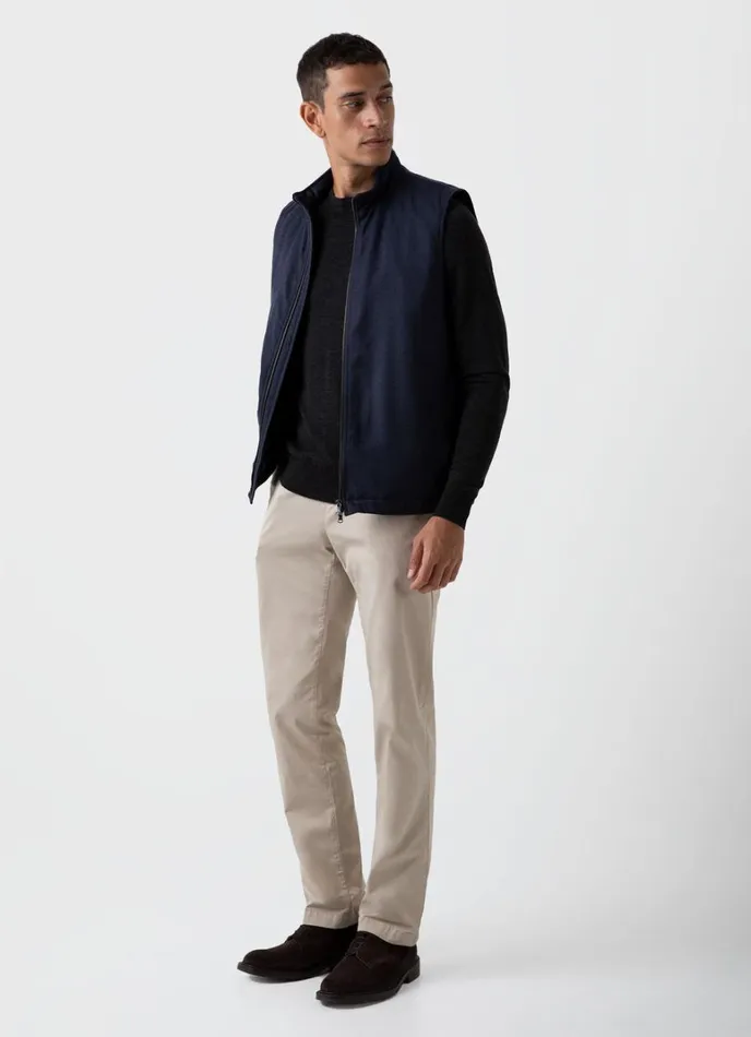 SUNSPEL Jackets and Coats Insulated Wool Vest Navy Melange 8211 Men