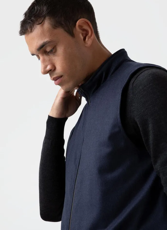 SUNSPEL Jackets and Coats Insulated Wool Vest Navy Melange 8211 Men