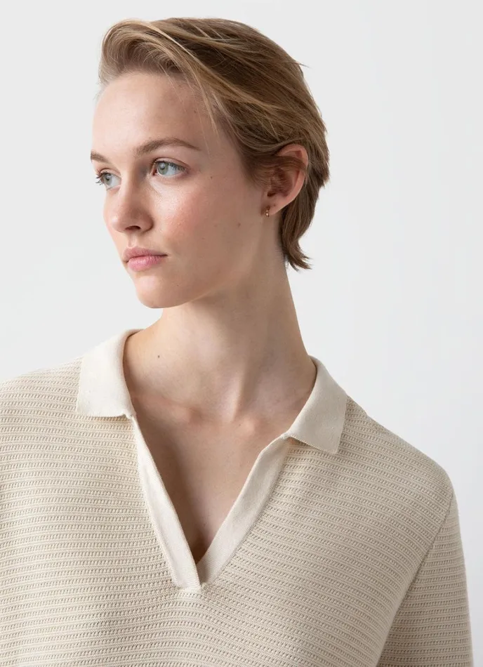 SUNSPEL Knitwear Archive Knit Polo Ecru 8211 Women