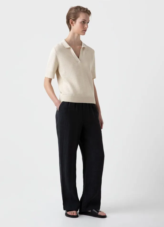 SUNSPEL Knitwear Archive Knit Polo Ecru 8211 Women