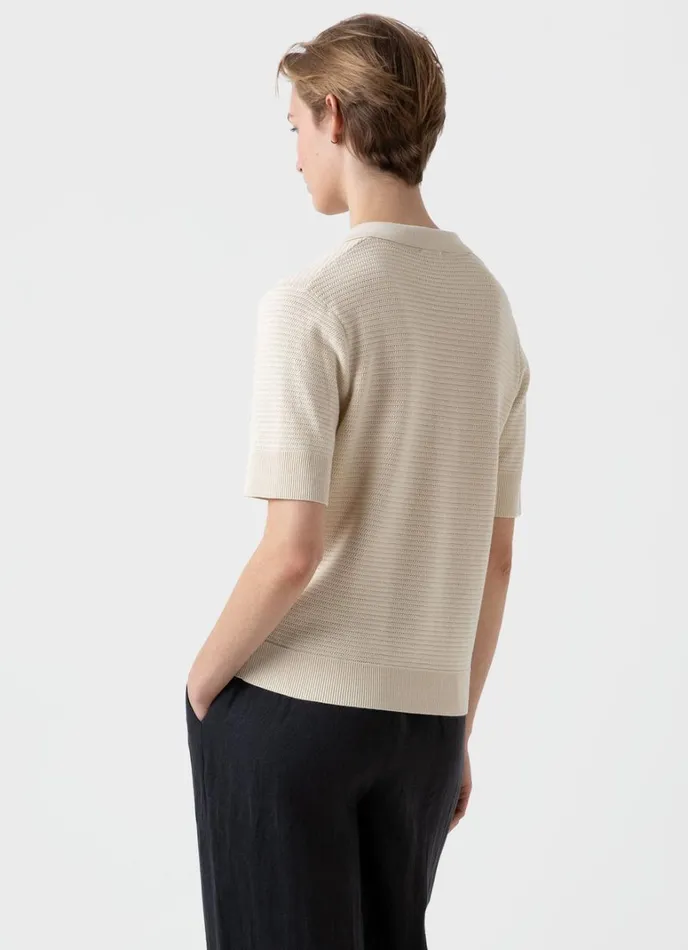 SUNSPEL Knitwear Archive Knit Polo Ecru 8211 Women