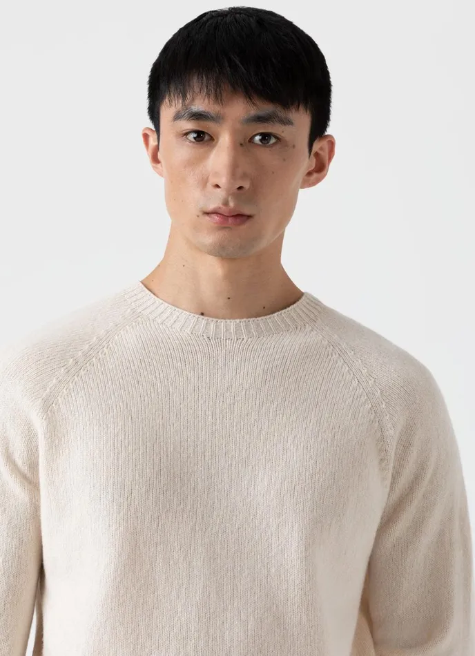 SUNSPEL Knitwear Lambswool Crew Neck Jumper Ecru 8211 Men