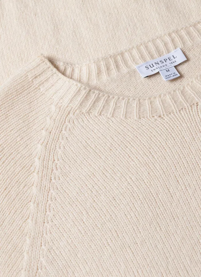 SUNSPEL Knitwear Lambswool Crew Neck Jumper Ecru 8211 Men