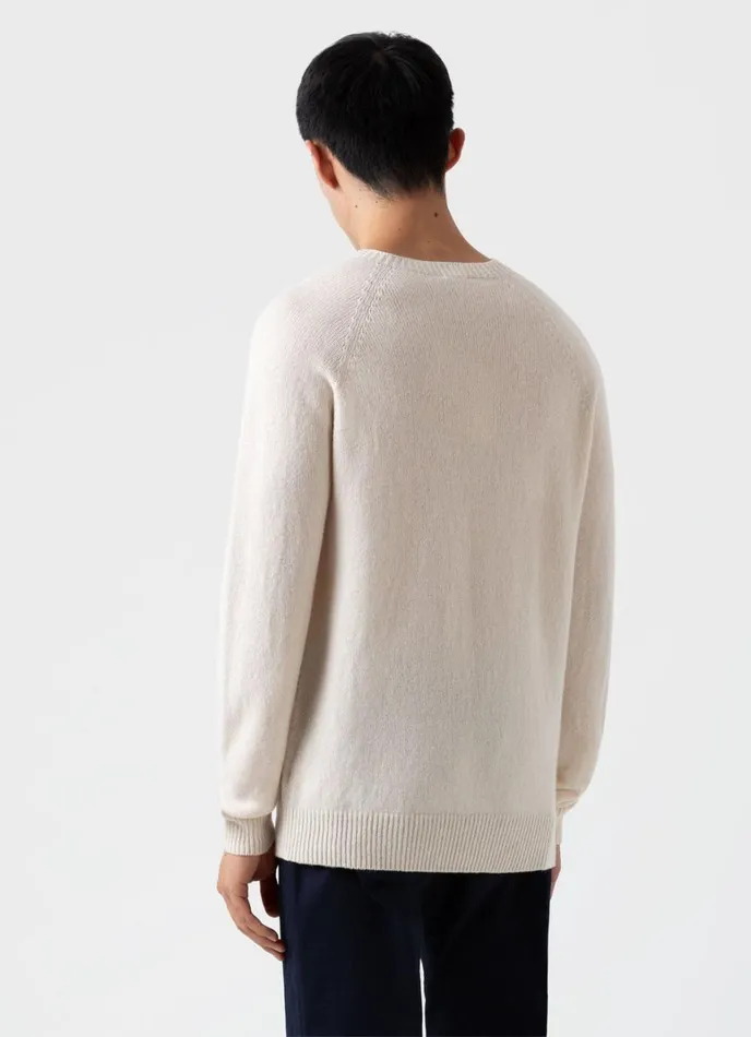 SUNSPEL Knitwear Lambswool Crew Neck Jumper Ecru 8211 Men