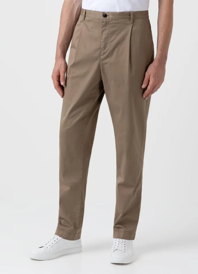SUNSPEL Pants Pleated Twill Trouser Dark Stone 8211 Men