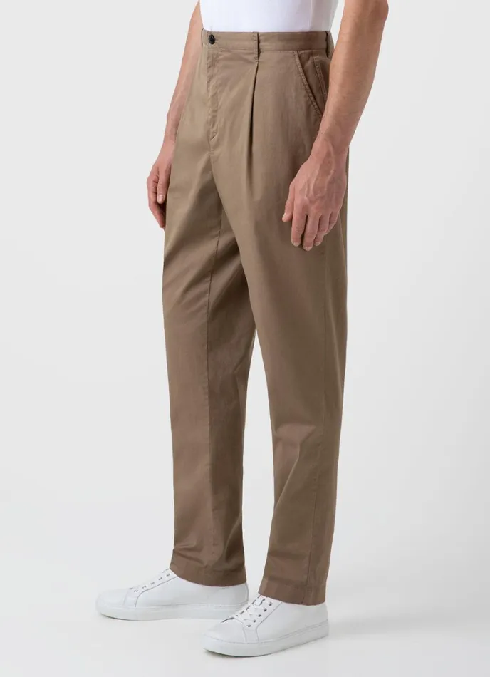 SUNSPEL Pants Pleated Twill Trouser Dark Stone 8211 Men