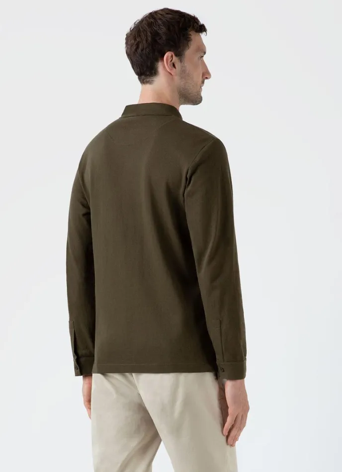 SUNSPEL Polo Shirts Long Sleeve Riviera Polo Shirt Dark Olive 8211 Men