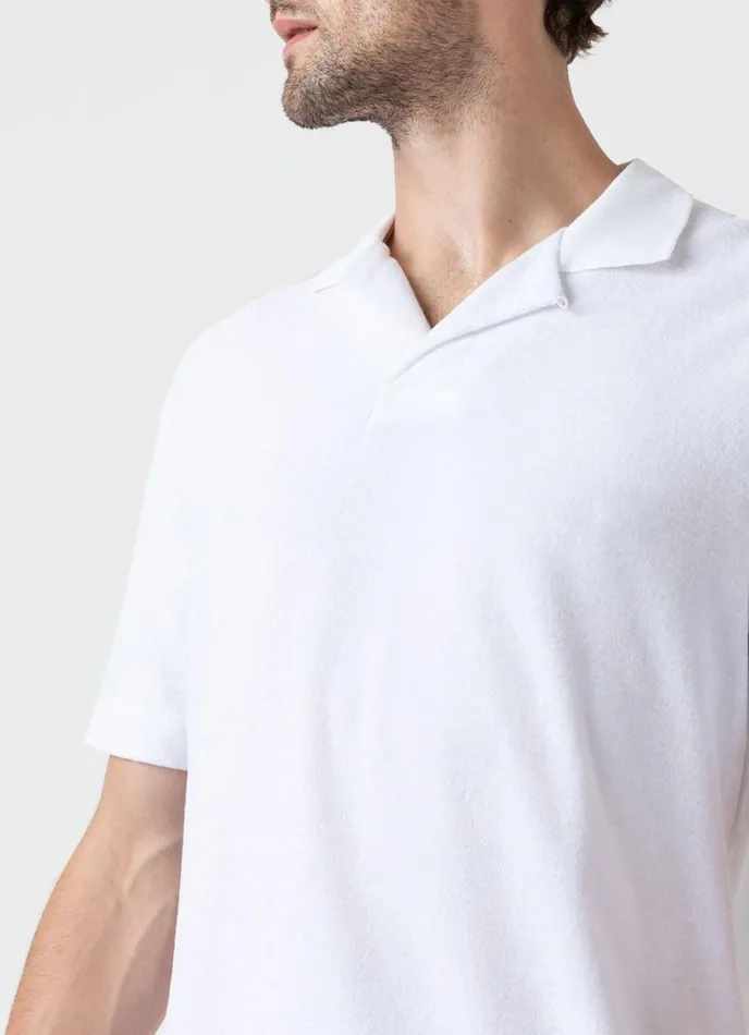 SUNSPEL Polo Shirts Towelling Polo Shirt White 8211 Men