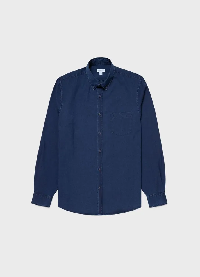 SUNSPEL Shirts Button Down Denim Shirt Indigo 8211 Men