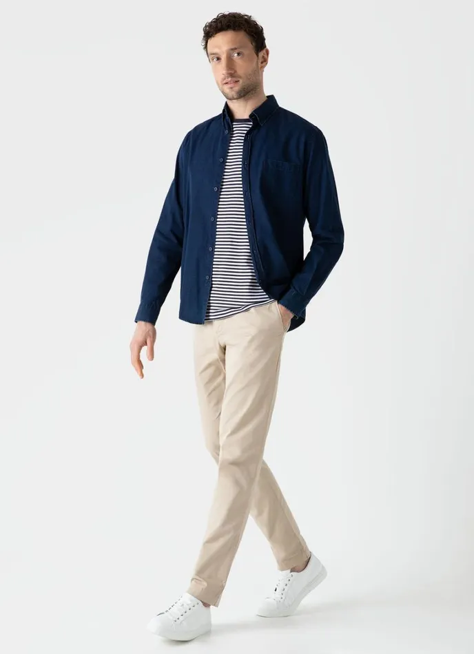 SUNSPEL Shirts Button Down Denim Shirt Indigo 8211 Men