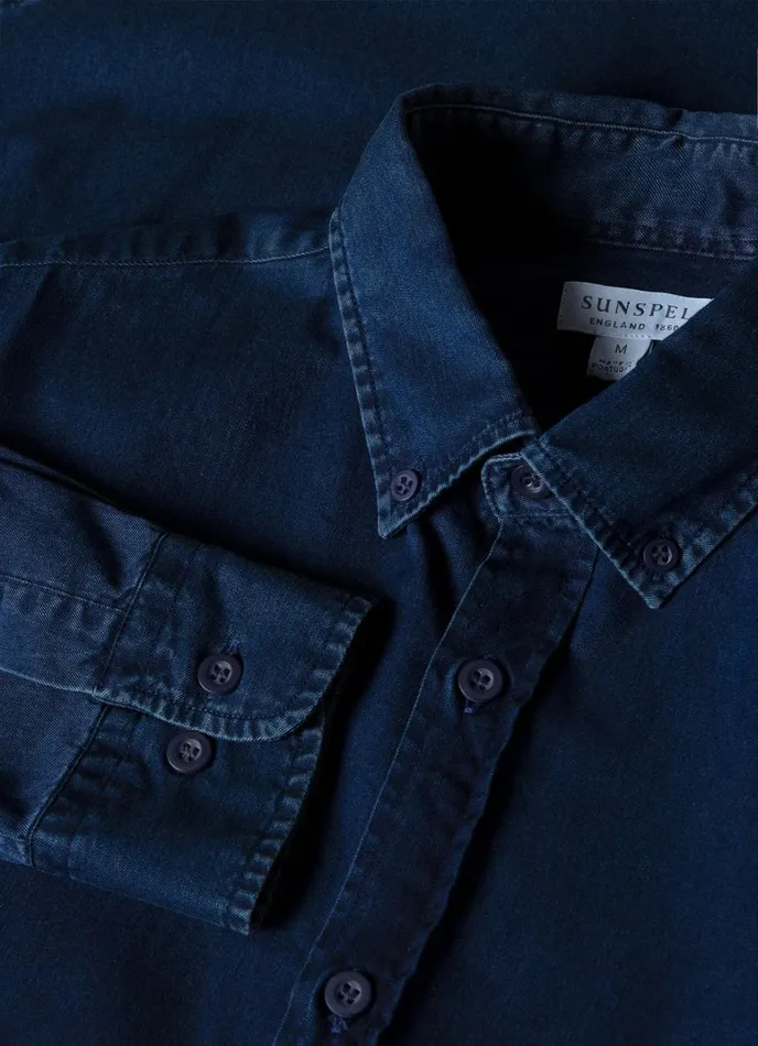 SUNSPEL Shirts Button Down Denim Shirt Indigo 8211 Men