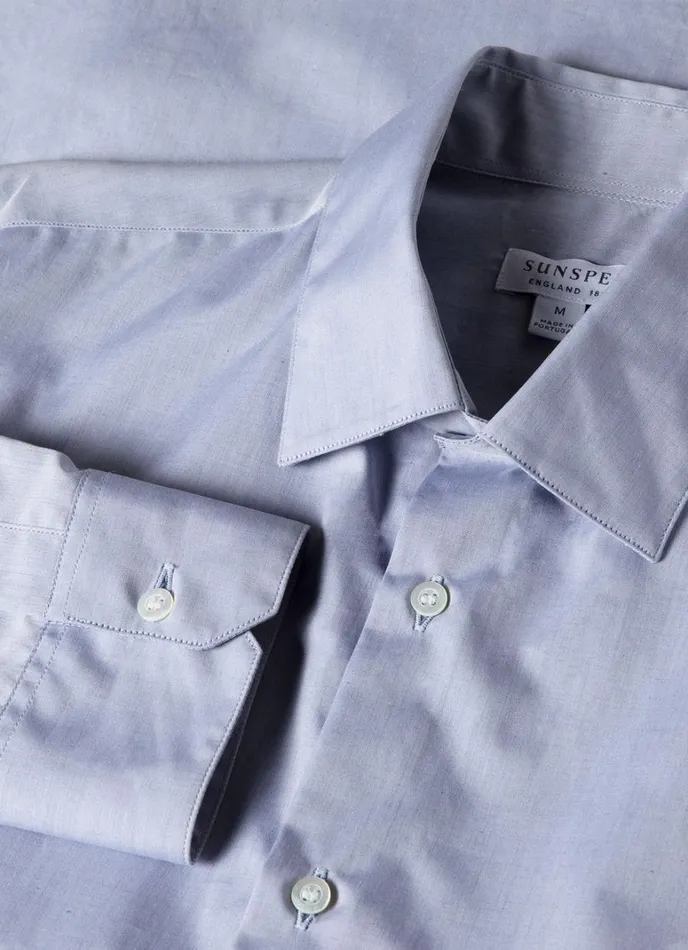 SUNSPEL Shirts Sea Island Cotton Shirt Light Blue 8211 Men