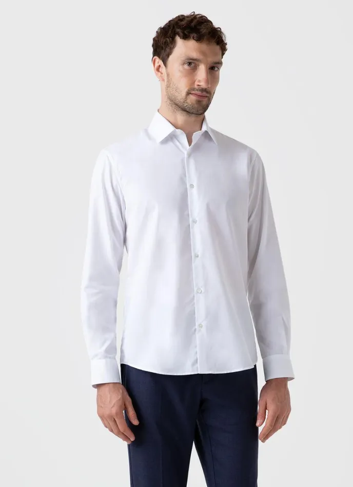 SUNSPEL Shirts Sea Island Cotton Shirt White 8211 Men