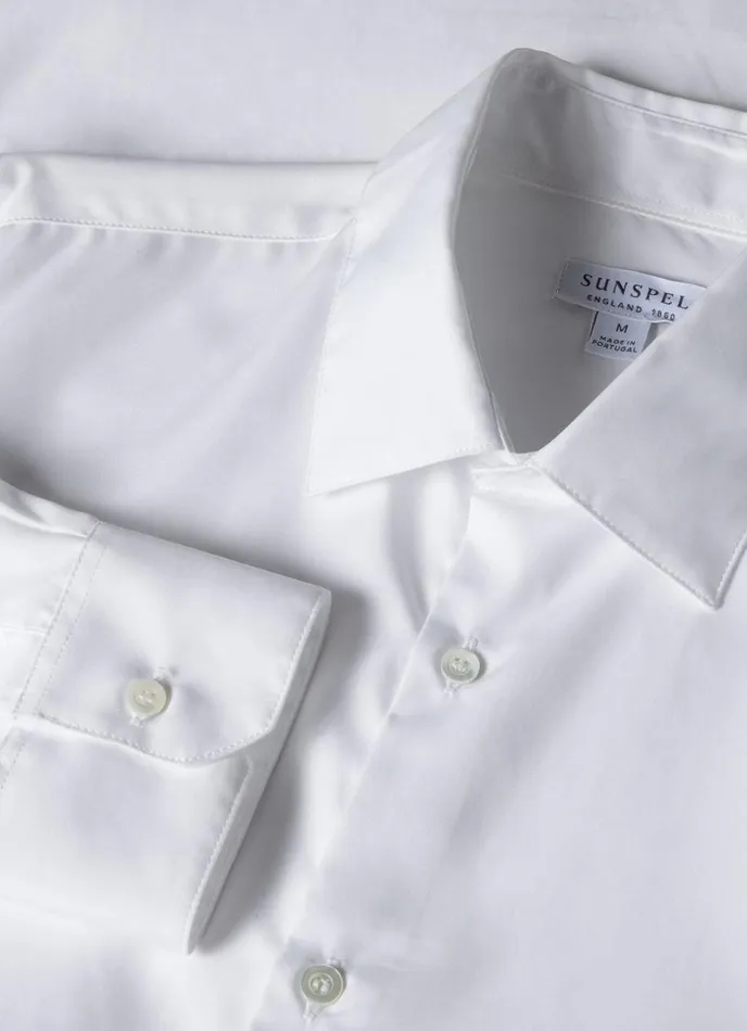 SUNSPEL Shirts Sea Island Cotton Shirt White 8211 Men