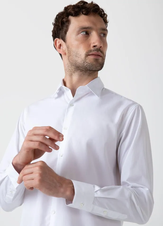 SUNSPEL Shirts Sea Island Cotton Shirt White 8211 Men