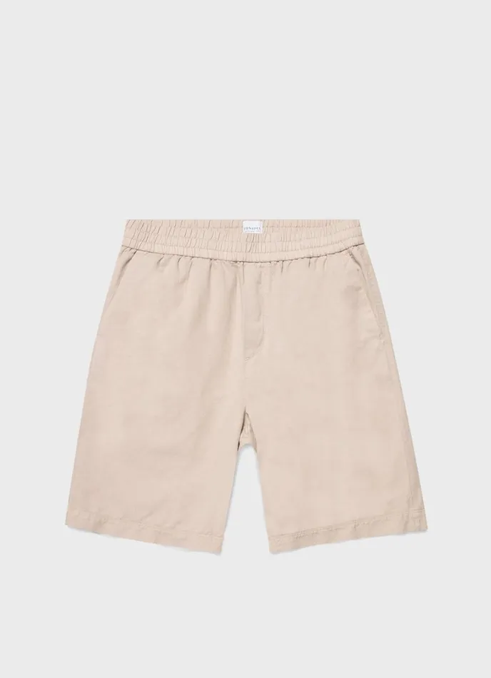 SUNSPEL Shorts Cotton Linen Drawstring Shorts Light Sand 8211 Men