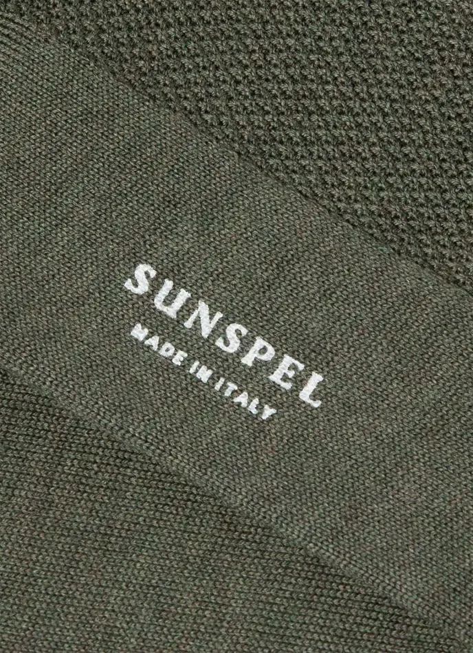 SUNSPEL Socks Merino Wool Waffle Socks Dark Olive 8211 Men