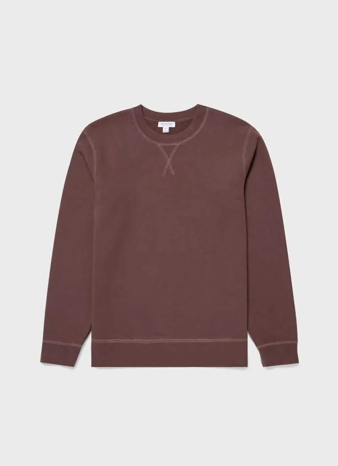 SUNSPEL Sweatshirts and Sweatpants Loopback Sweatshirt Brown 8211 Men