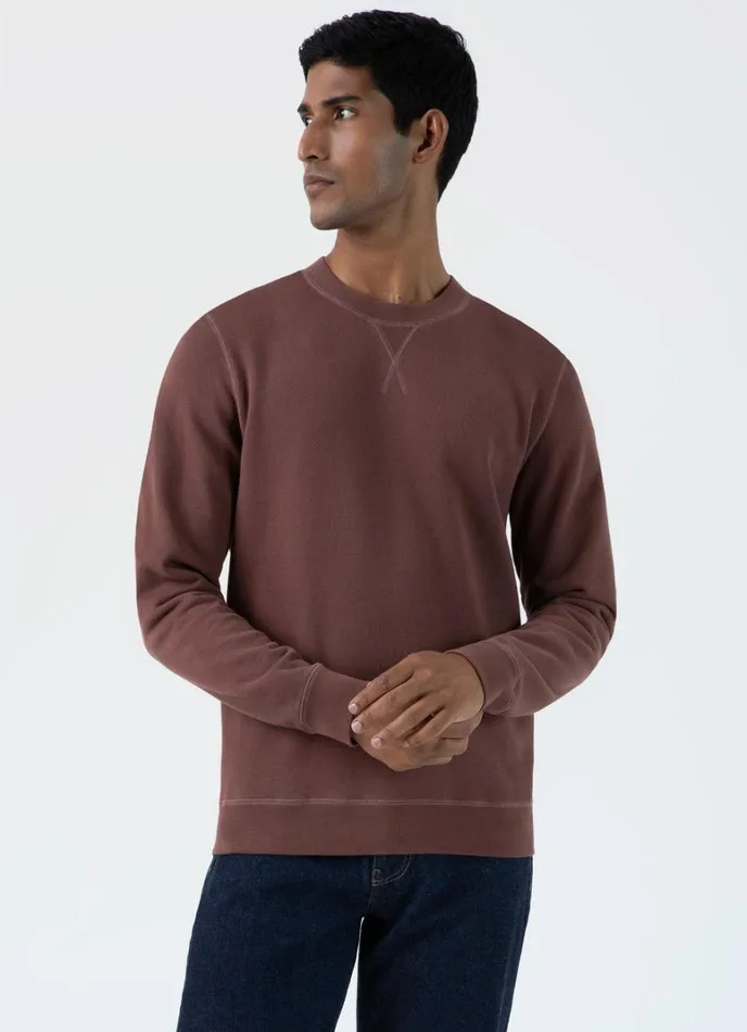 SUNSPEL Sweatshirts and Sweatpants Loopback Sweatshirt Brown 8211 Men