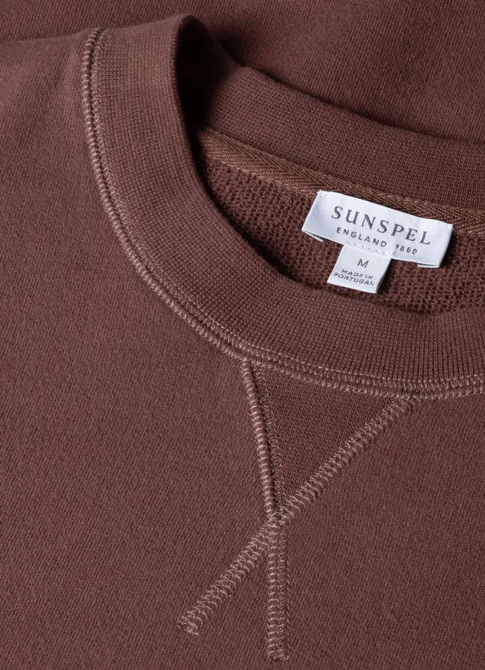 SUNSPEL Sweatshirts and Sweatpants Loopback Sweatshirt Brown 8211 Men