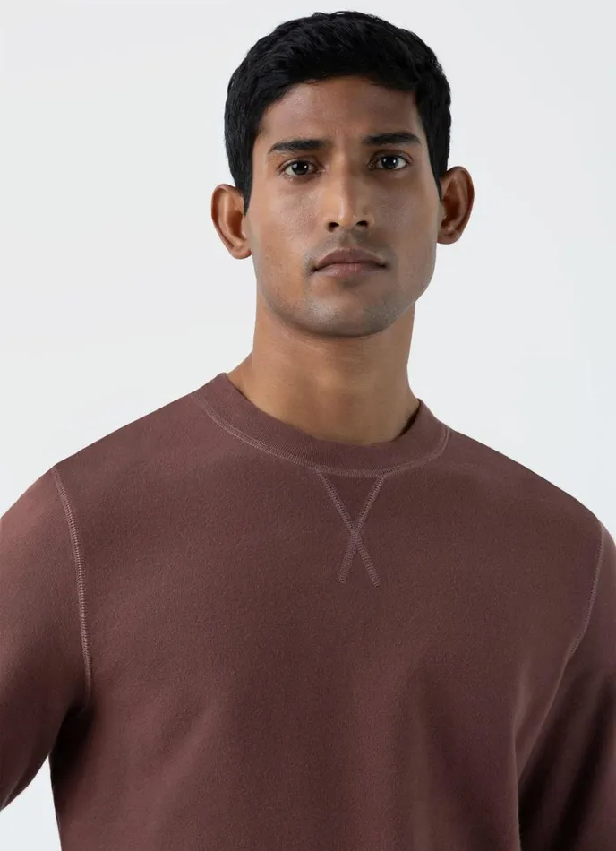 SUNSPEL Sweatshirts and Sweatpants Loopback Sweatshirt Brown 8211 Men