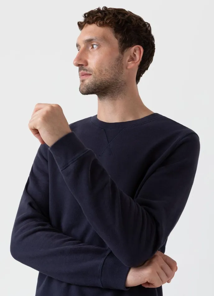 SUNSPEL Sweatshirts and Sweatpants Loopback Sweatshirt Navy 8211 Men