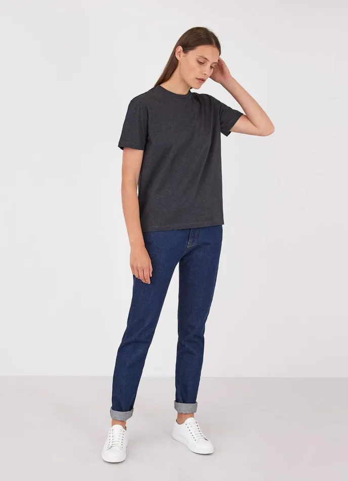 SUNSPEL Tshirts and Tops Boy Fit Tshirt Charcoal Melange 8211 Women
