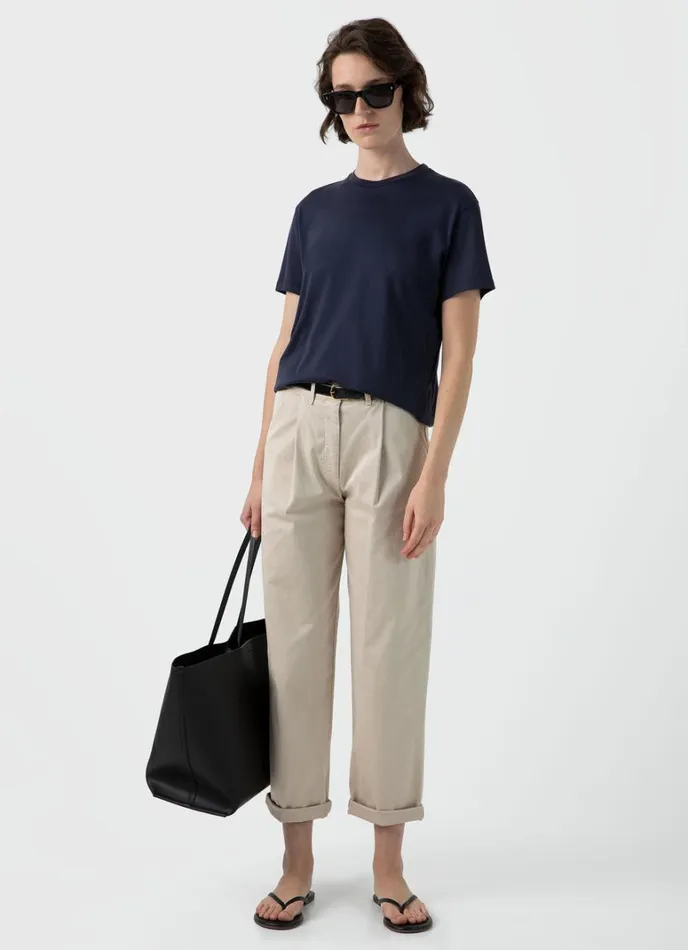 SUNSPEL Tshirts and Tops Boy Fit Tshirt Navy 8211 Women