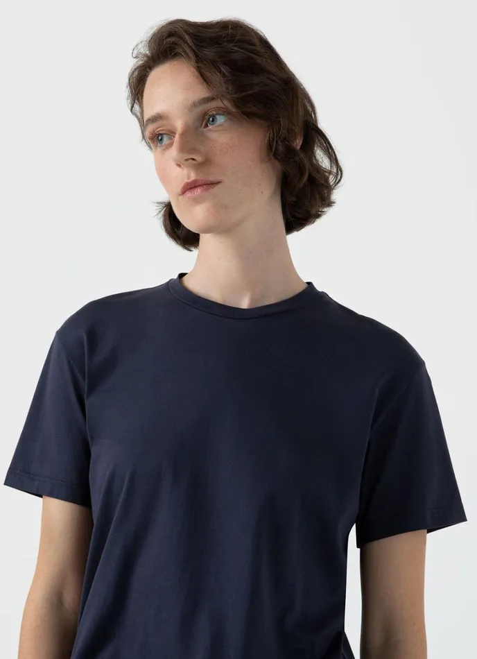 SUNSPEL Tshirts and Tops Boy Fit Tshirt Navy 8211 Women