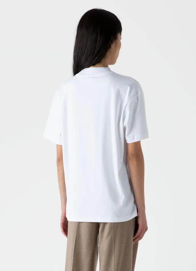 SUNSPEL Tshirts and Tops Mock Neck Heavyweight Tshirt White 8211 Women
