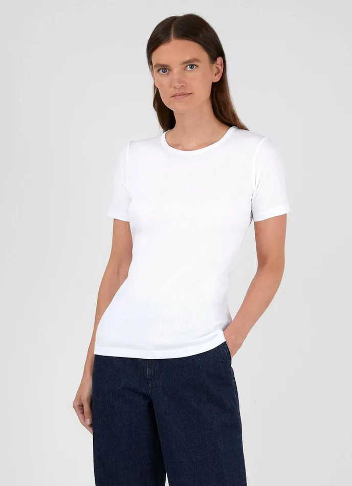 SUNSPEL Tshirts and Tops Rib Tshirt White 8211 Women