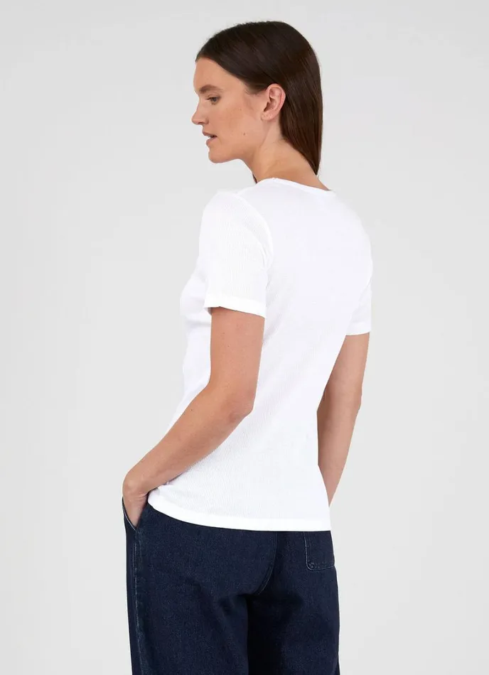 SUNSPEL Tshirts and Tops Rib Tshirt White 8211 Women